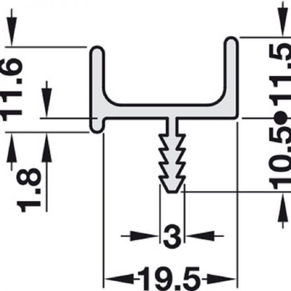 Tay nắm dạng thanh nhôm HAFELE 126.20.905 2