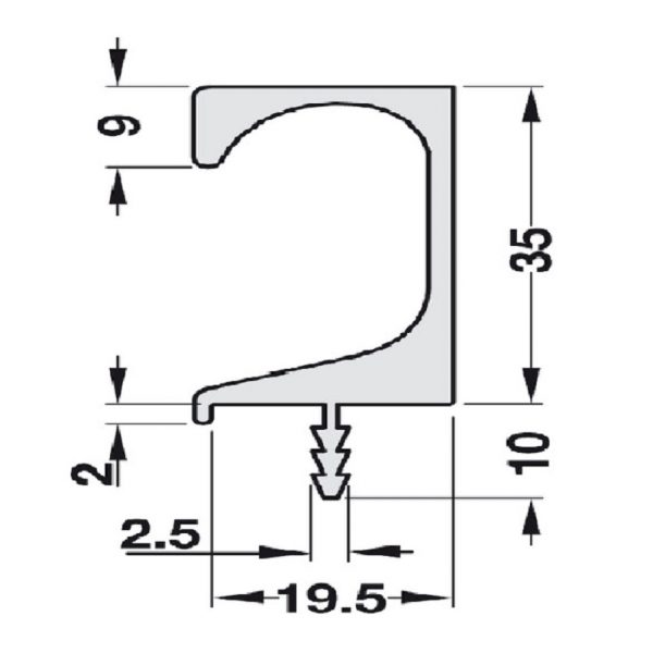 Tay nắm dạng thanh nhôm HAFELE 126.27.803 2