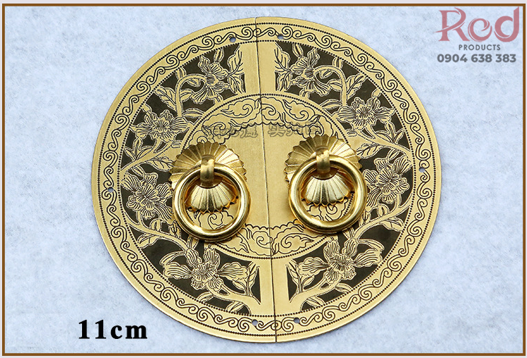 Núm tay nắm tủ cổ điển hình tròn bán nguyệt bằng đồng T3302 6