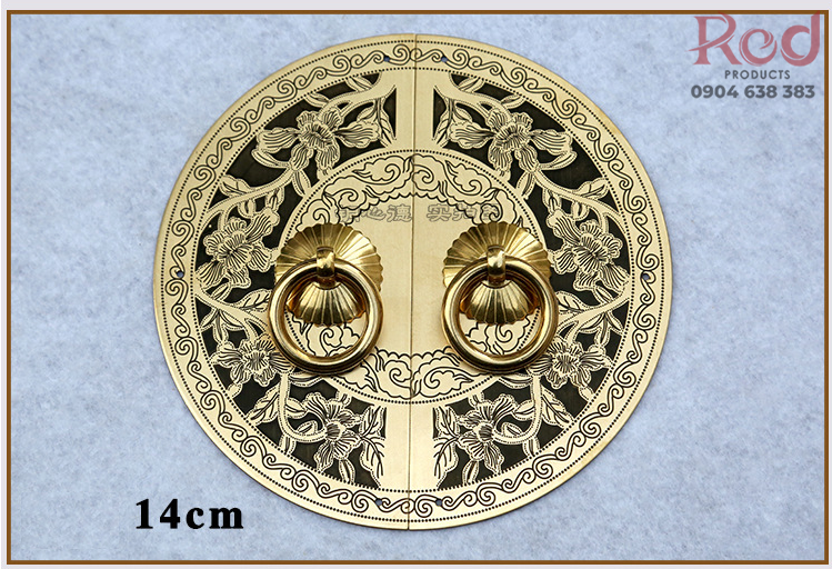 Núm tay nắm tủ cổ điển hình tròn bán nguyệt bằng đồng T3302 7
