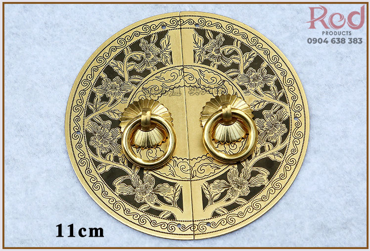 Núm tay nắm tủ cổ điển hình tròn bán nguyệt bằng đồng T3302 8