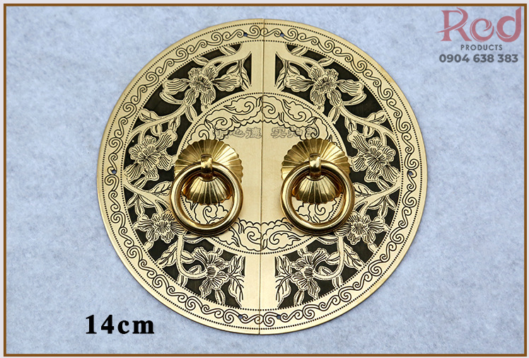 Núm tay nắm tủ cổ điển hình tròn bán nguyệt bằng đồng T3302 9
