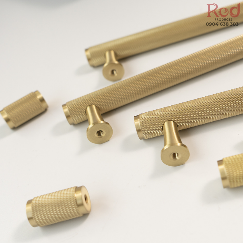 Tay nắm tủ hiện đại đồng brass lưới khía nhập khẩu Italia C1251F