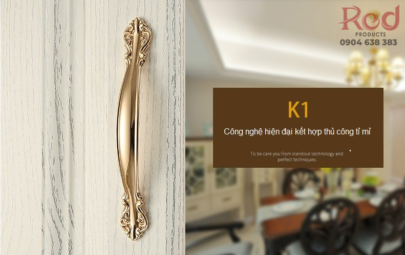 Tay nắm tủ cổ điển sang trọng luxury gold OFI.K1 6