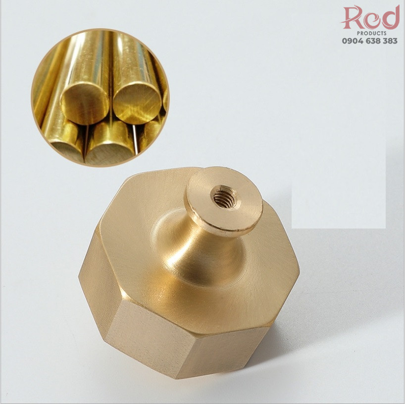 Núm tay nắm tủ bằng đồng brass