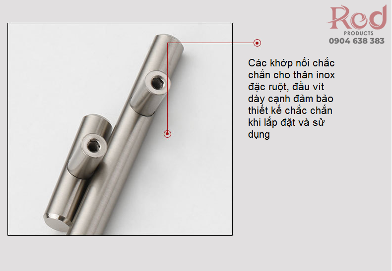 Tay nắm tủ inox 304 đặc ruột, chân đế chắc chắn khi lắp đặt