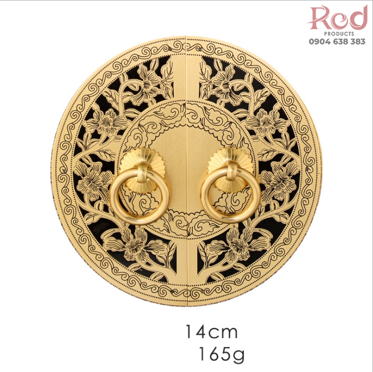 Núm tay nắm tủ cổ điển hình tròn bán nguyệt bằng đồng T3302 3