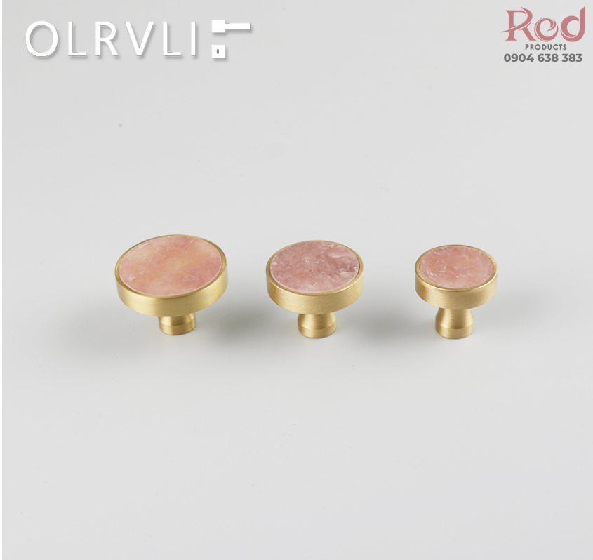 Tay nắm tủ cao cấp mặt đá cẩm thạch màu hồng OLRVLI 0909099D