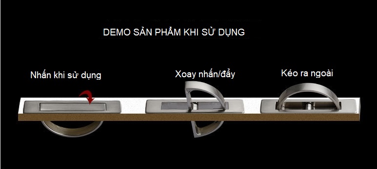 Tay nắm tủ âm phẳng ngăn kéo LDS6187 8