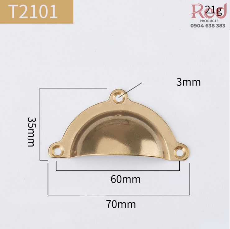 Tay nắm tủ móc kéo cổ điển bằng đồng thau T2101 4