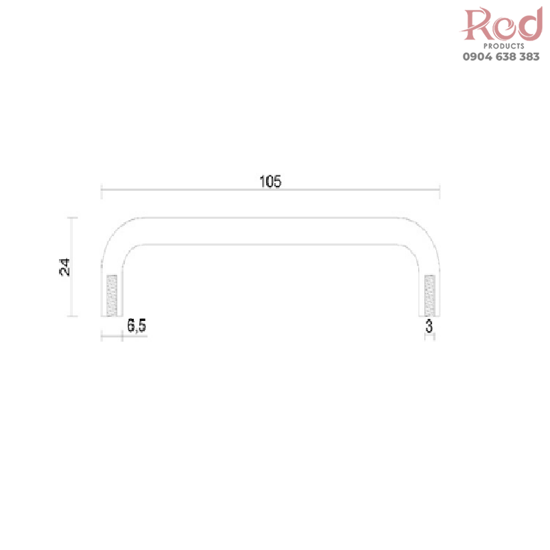 Tay nắm tủ đồng nguyên chất U shape hiện đại AX53HB