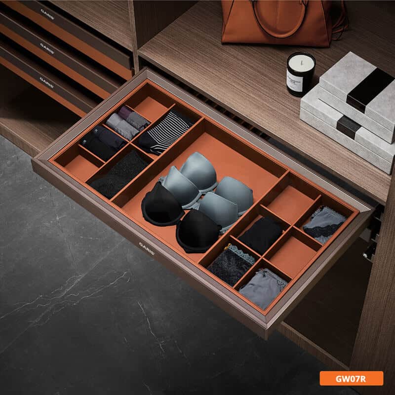 Ngăn kéo đựng đồ có chia ô bọc da cao cấp Garis GW07R 7