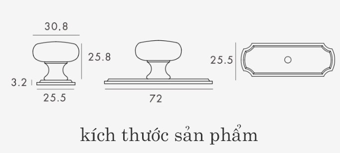 Tay nắm tròn bằng đồng cho tủ gỗ L1083 16