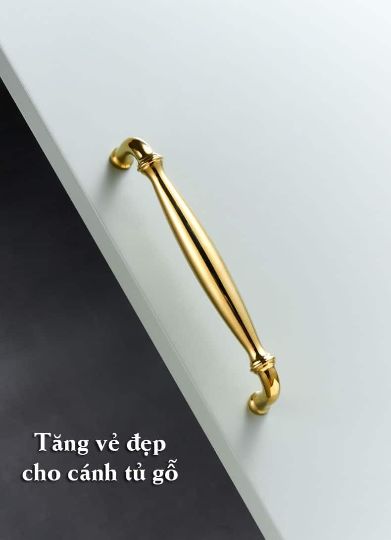 Tay nắm tủ bằng đồng mạ vàng cao cấp L1012 PVD 10