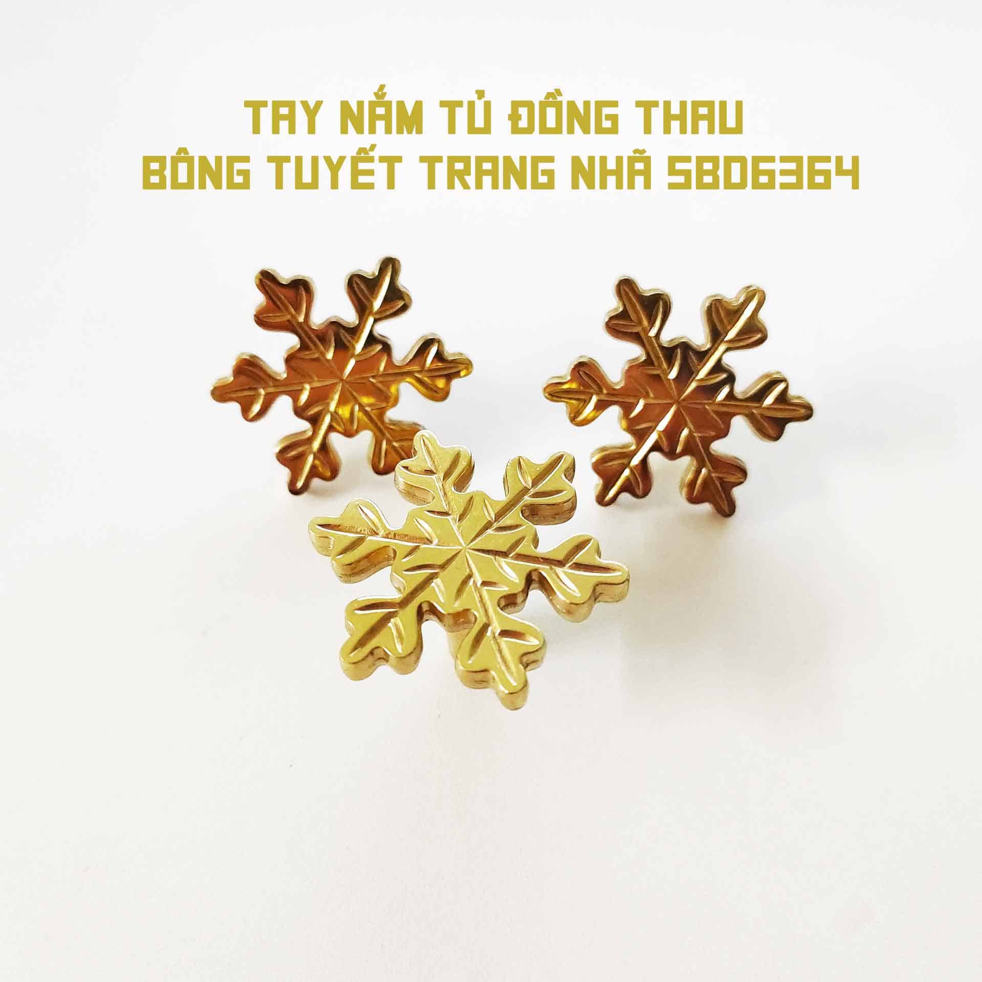 Tay nắm tủ đồng thau bông tuyết trang nhã SBD6364 9