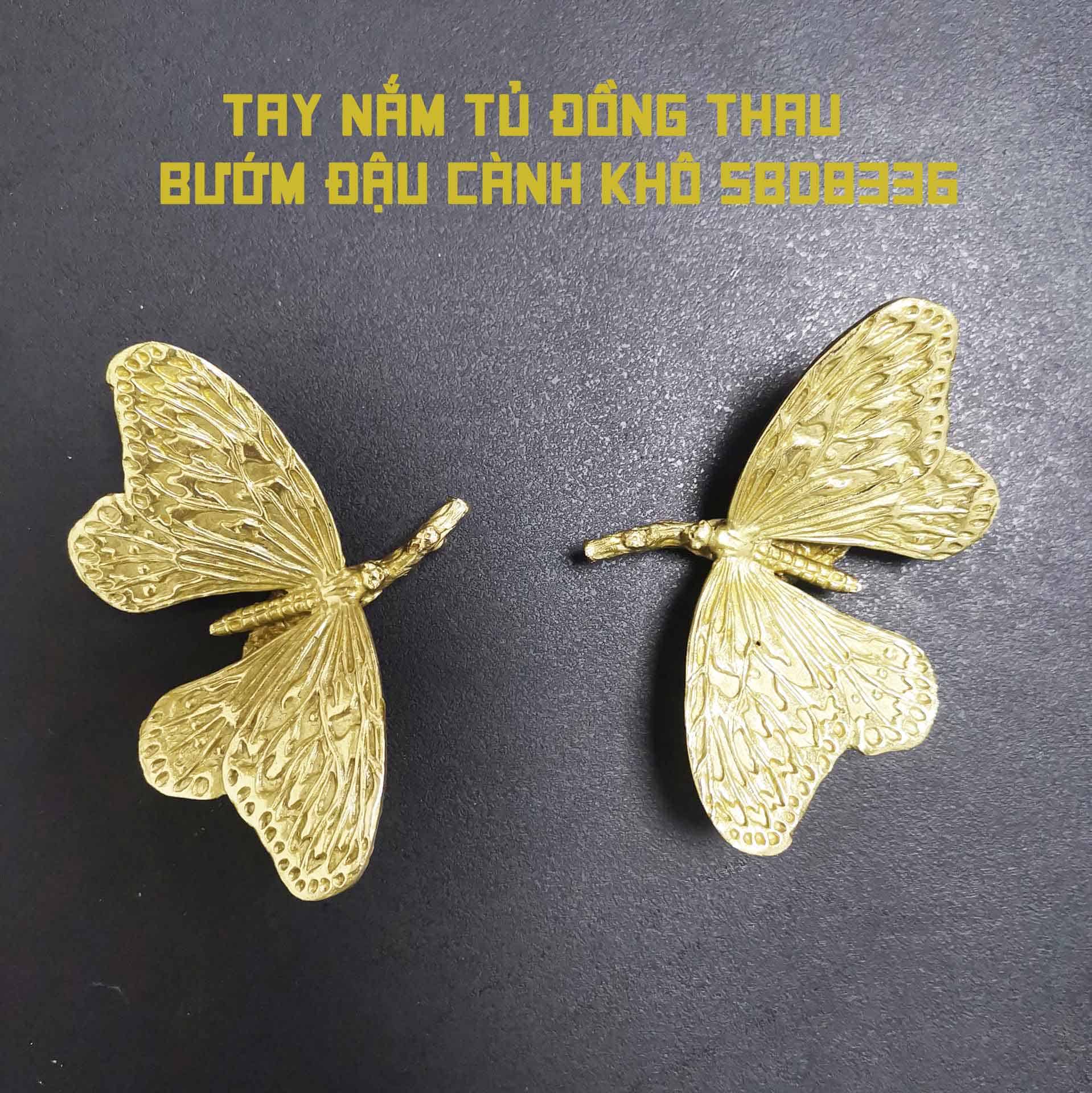 Tay nắm tủ đồng thau bướm đậu cành khô SBD8336 7