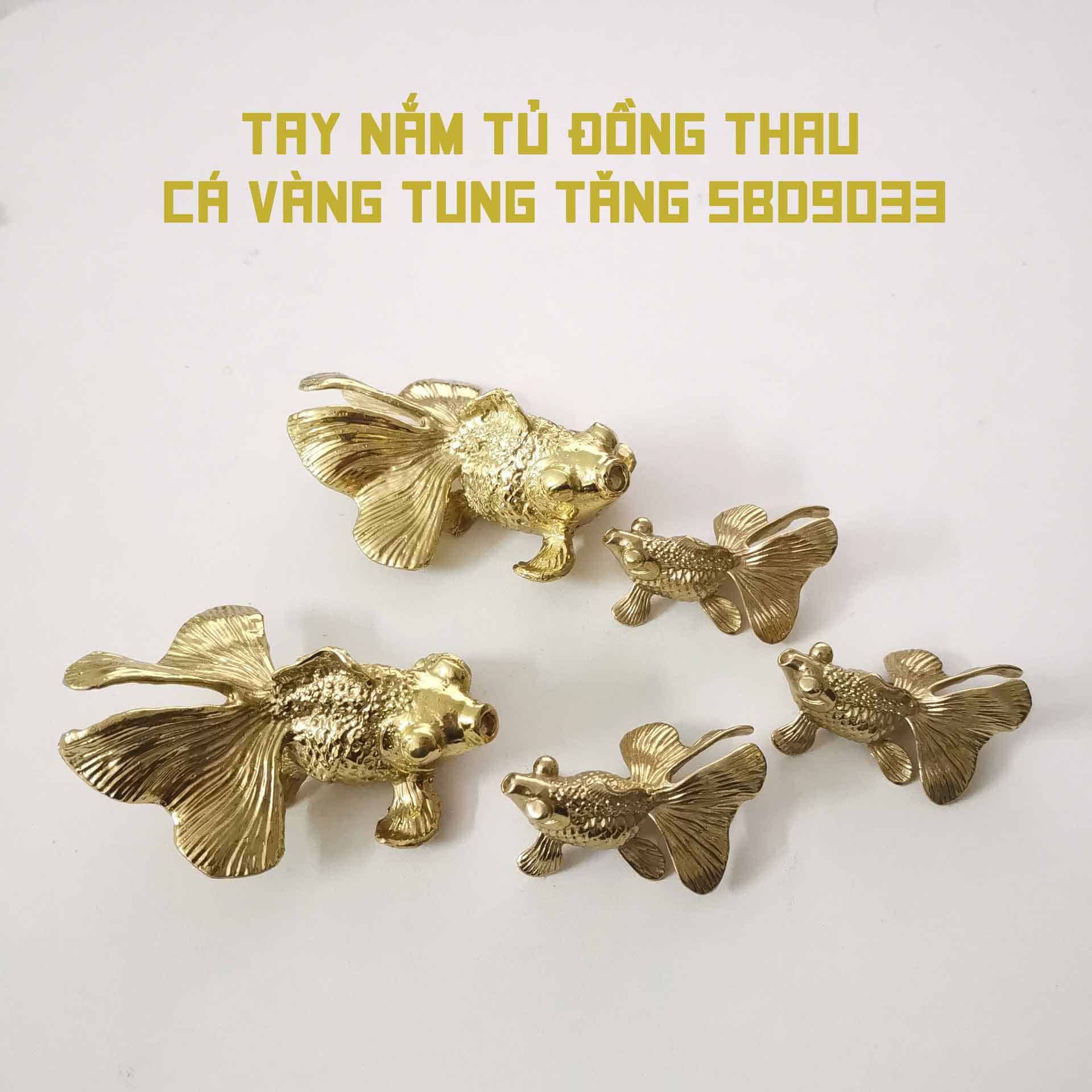 Tay nắm tủ đồng thau cá vàng tung tăng SBD9033 9