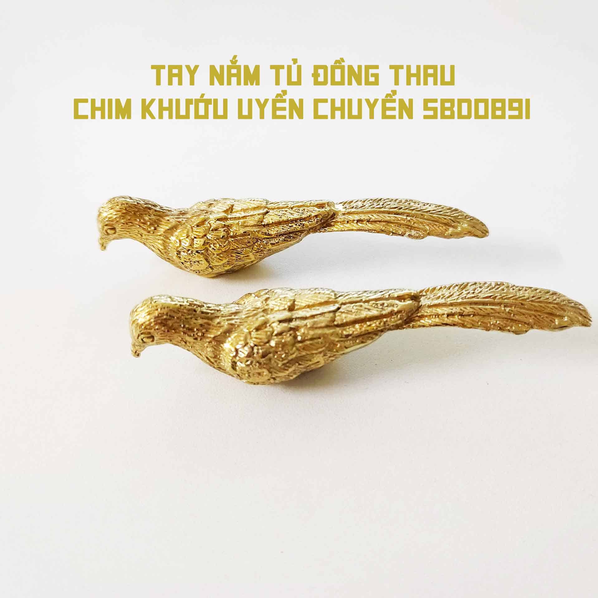 Tay nắm tủ đồng thau chim khướu uyển chuyển SBD0891 8