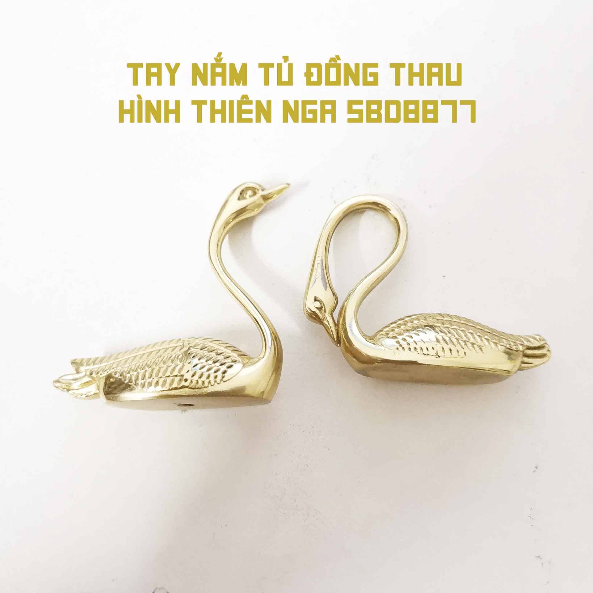 Tay nắm tủ đồng thau hình thiên nga SBD8877 6