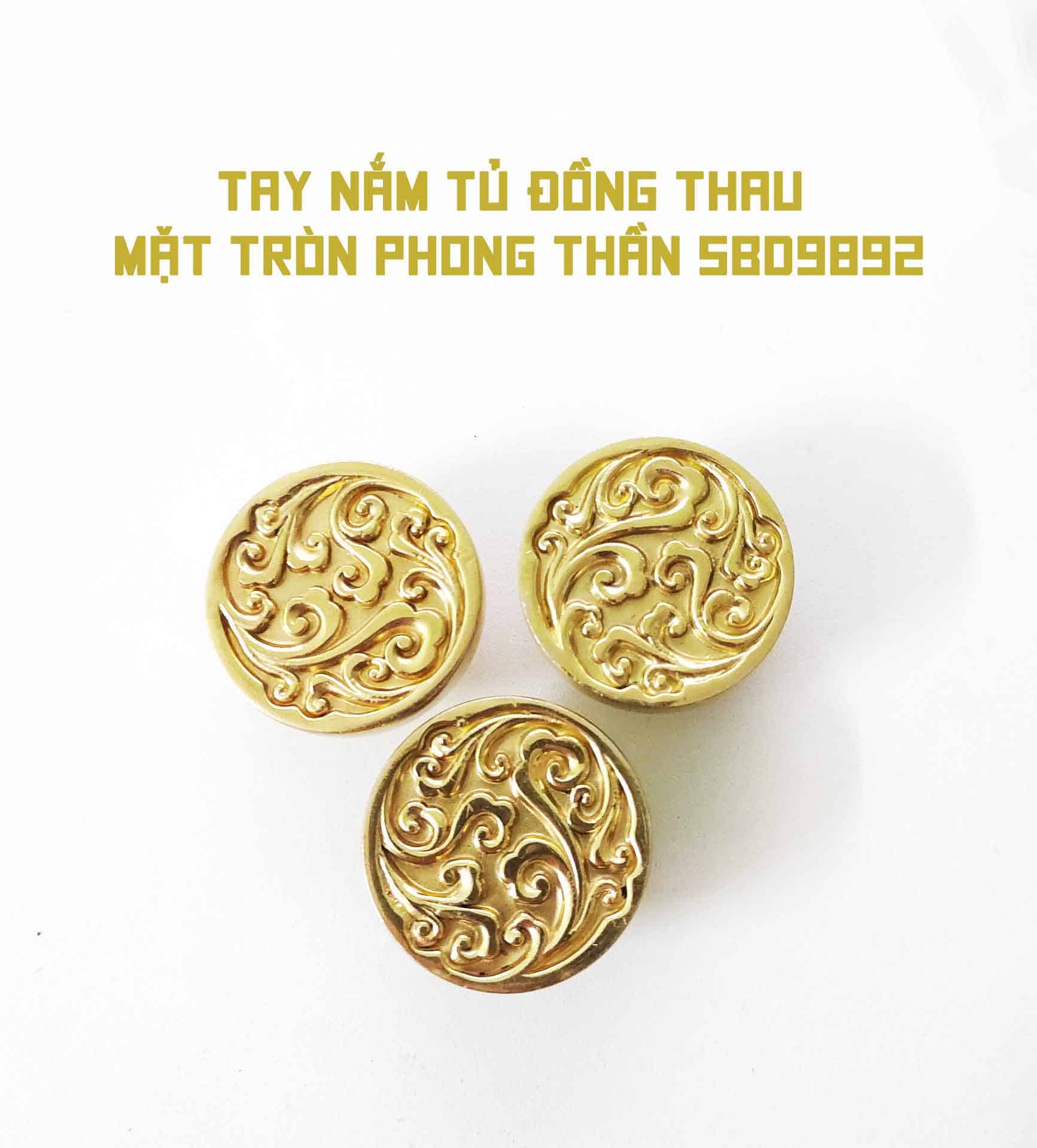 Tay nắm tủ đồng thau mặt tròn phong thần SBD9892 8