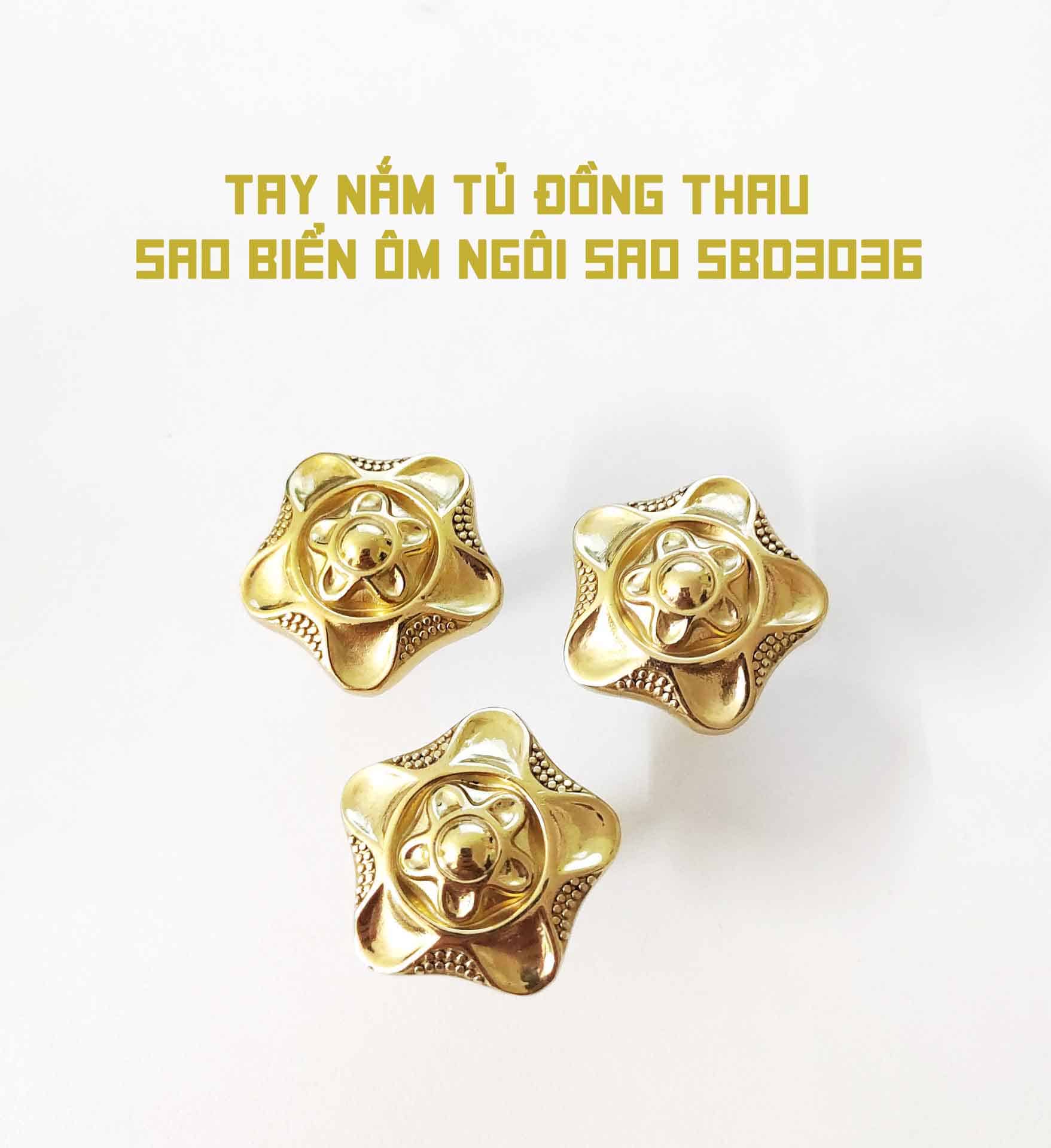 Tay nắm tủ đồng thau sao biển ôm ngôi sao SBD3036 8