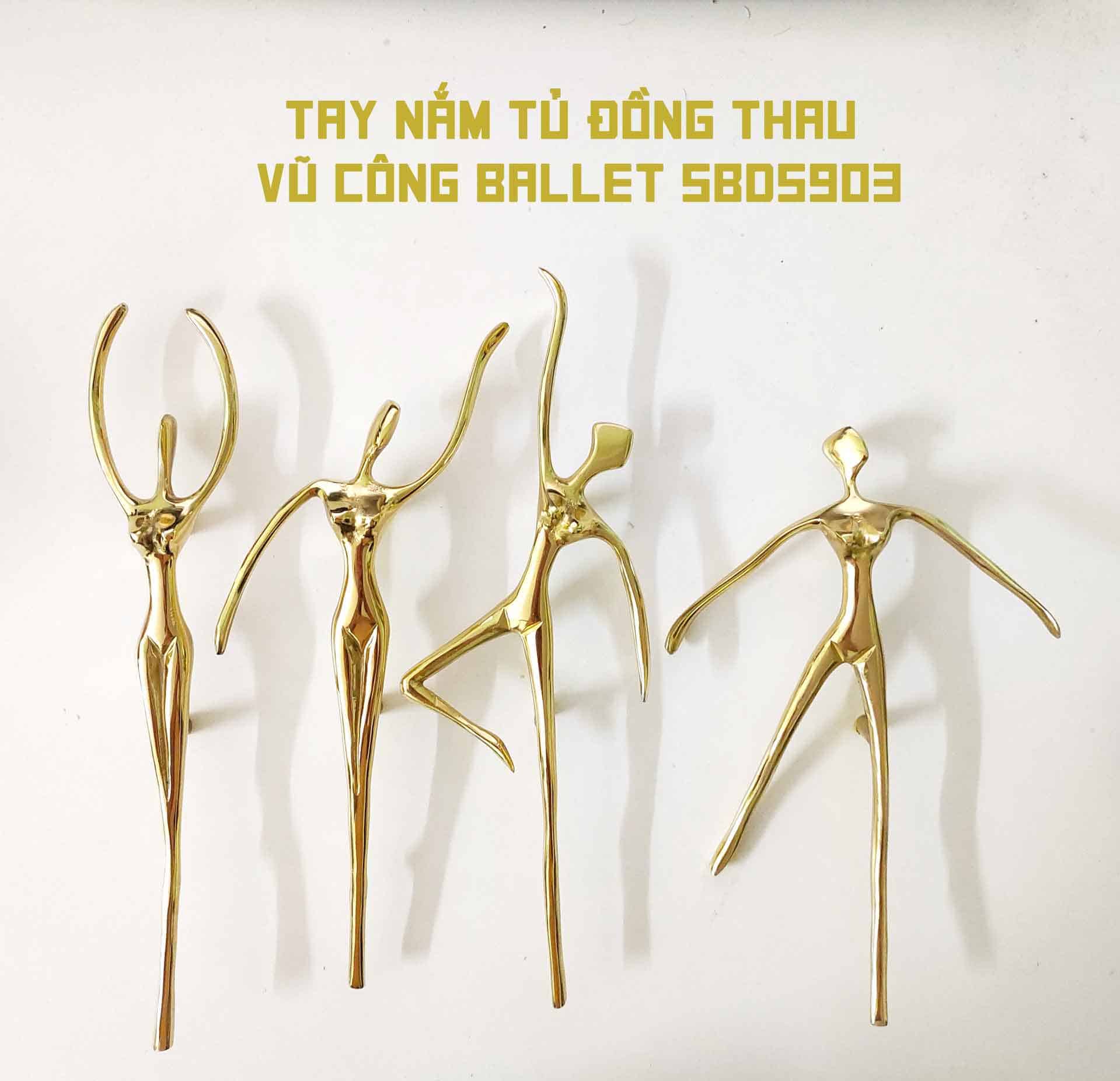 Tay nắm tủ đồng thau vũ công ballet SBD5903 8