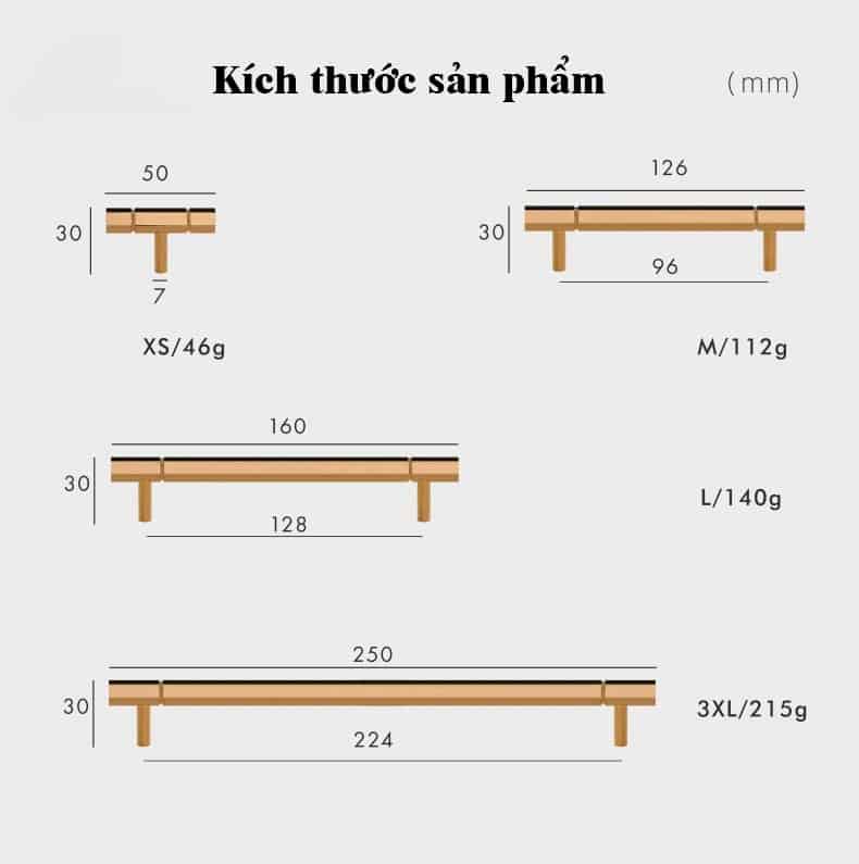 Tay nắm tủ lục giác bằng đồng L3109 10