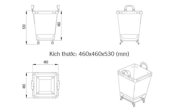 Giỏ đựng đồ giặt bằng vải có bánh xe VENA6601 6