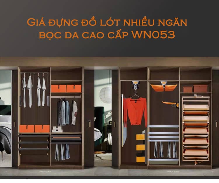 Giá đựng đồ lót nhiều ngăn bọc da cao cấp WN053 7