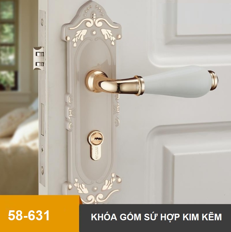 Khóa cửa phòng cổ điển bằng gốm sứ INN58-631 5