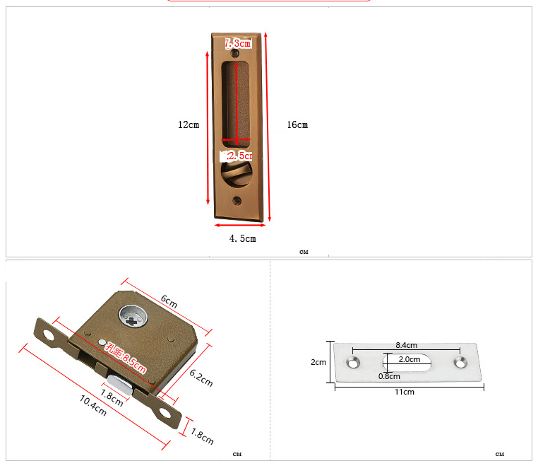 Khóa âm cửa lùa trượt cao cấp nhiều màu 829-2A 27