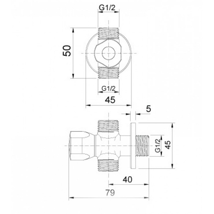 Van vặn khoá chữ T đồng nguyên chất cao cấp Inax A-703-7