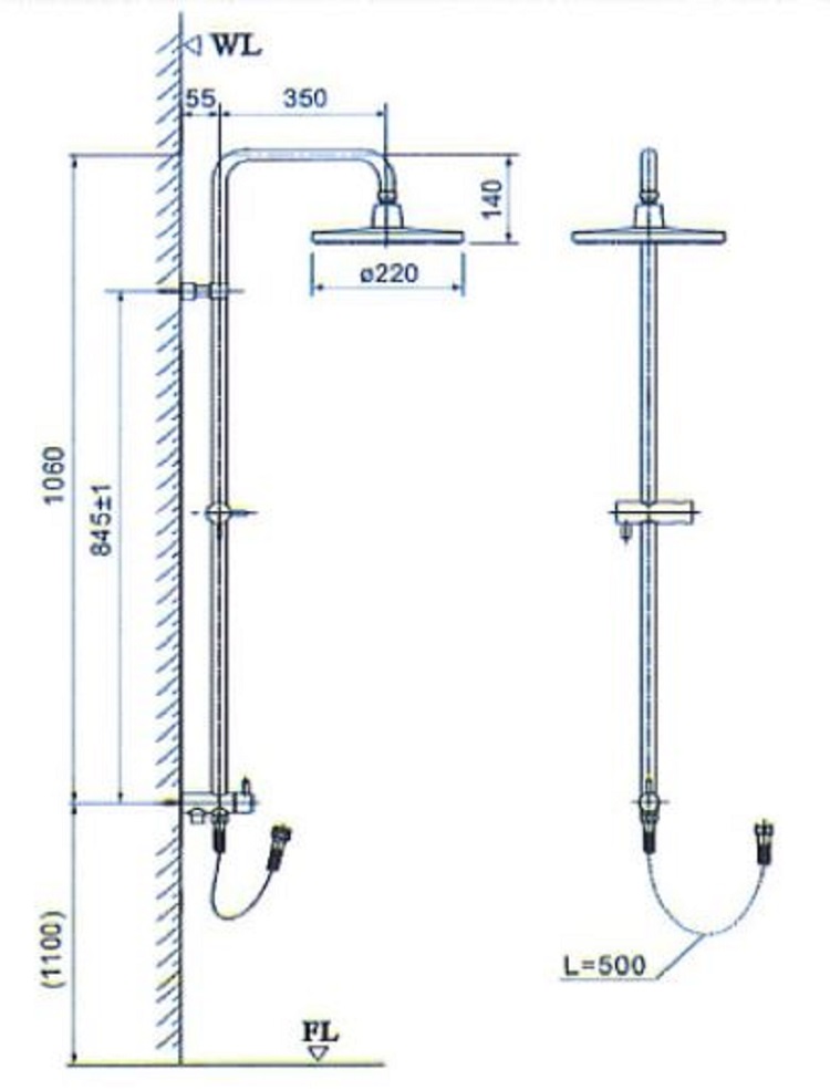 Cây sen tắm đứng tiện ích Inax BFV-CL2 1