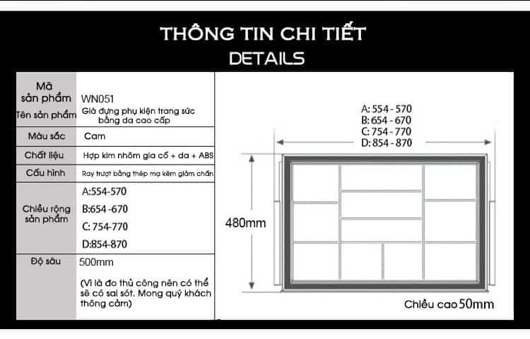 Giá đựng phụ kiện trang sức bằng da YLF.WN051 16