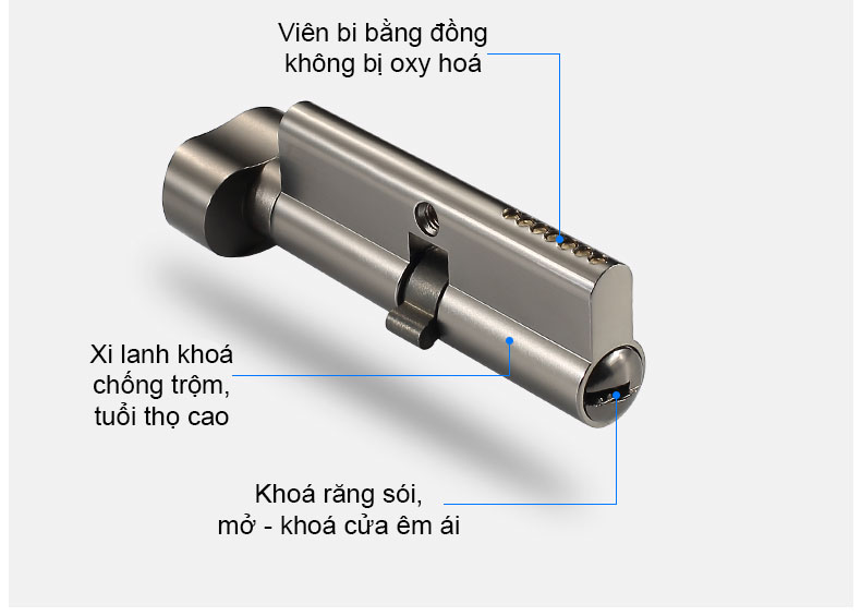 Khoá cửa phòng ngủ hợp kim kẽm 68A2-S7 17