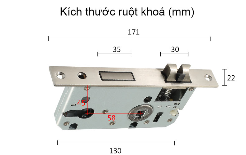 Khoá cửa phòng ngủ hợp kim kẽm 68A2-S7 16