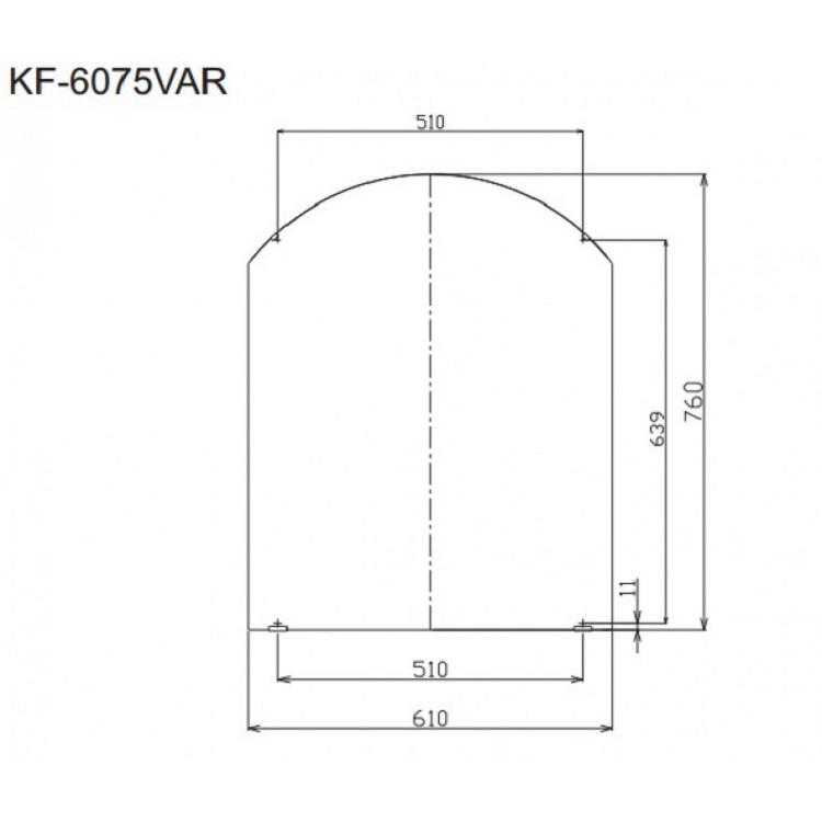 Gương nhà tắm hình mái vòm cao cấp Inax KF-6075VAR