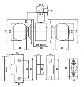 Bộ khóa tay nắm tròn cho cửa toilet HAFELE 489.93.135 3