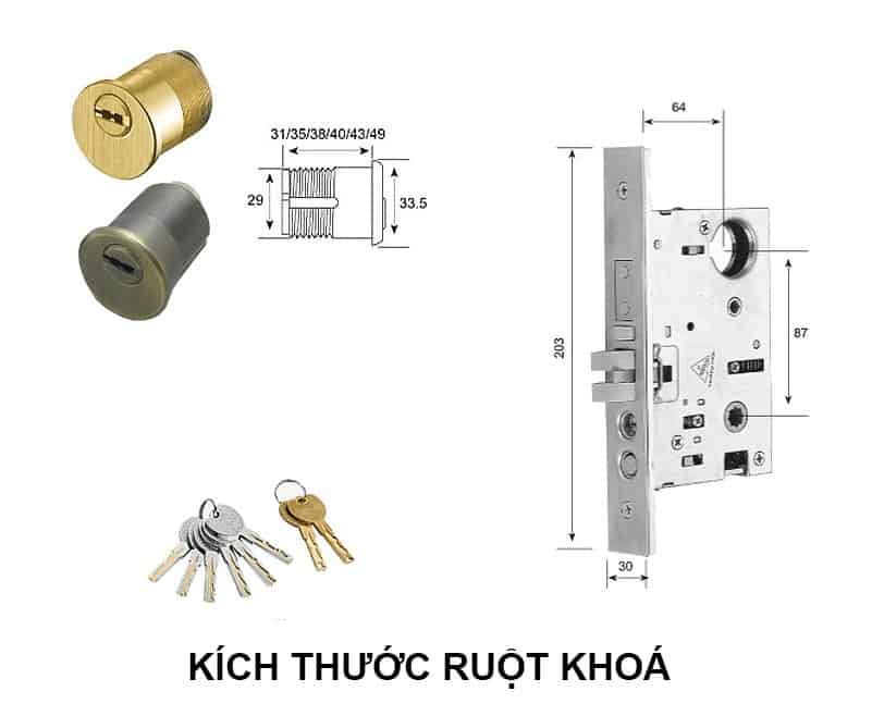 Khóa cửa chính cho biệt thự bằng đồng T87-XXL8082 19