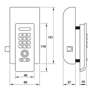 Khóa không tay nắm HAFELE EL3300TK 3