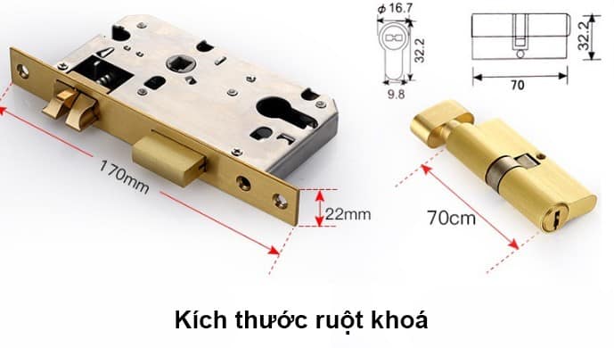 Khóa cửa phòng bằng đồng phong cách cổ điển T58-S5020 12