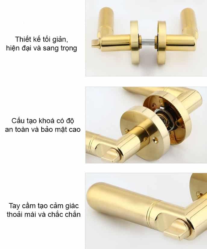 Khoá cửa phòng hiện đại bằng hợp kim kẽm FG-C226 7