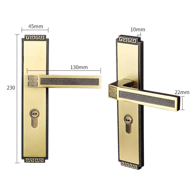 Khoá cửa bằng đồng phong cách Á Đông SK.MS203 21