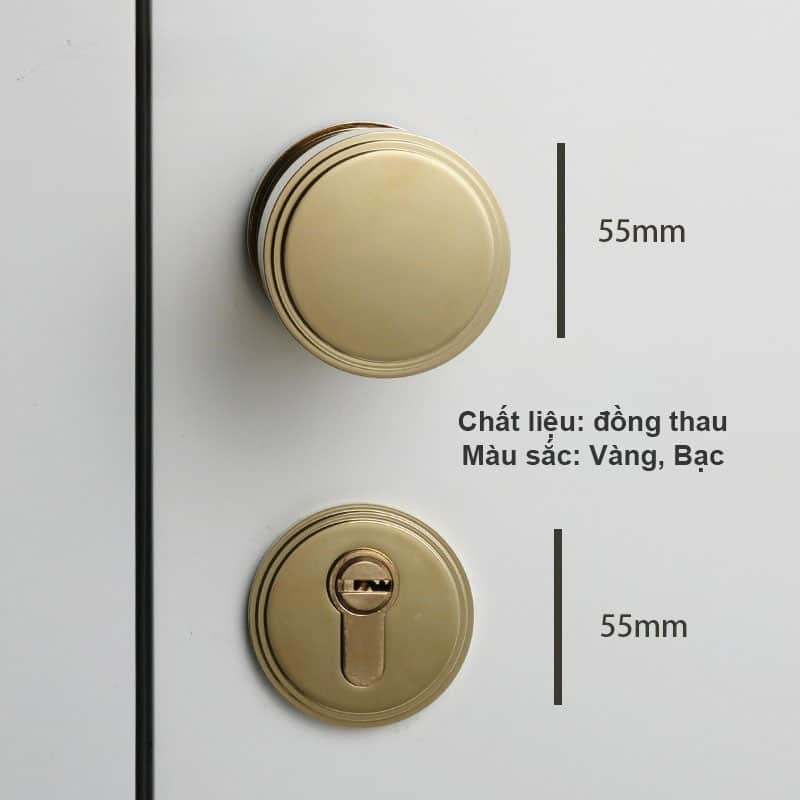 Khoá tay nắm tròn bằng đồng cho phòng tắm OVLI4368 19