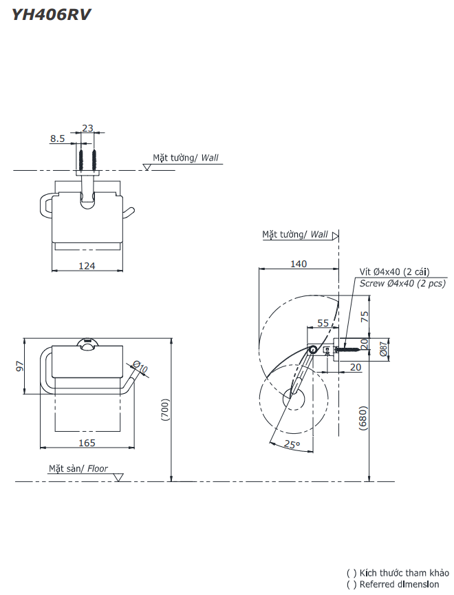 Móc treo giấy vệ sinh cao cấp L Collection TOTO YH406RV 1