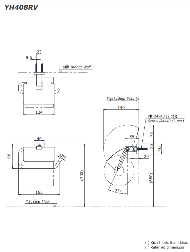 Móc treo giấy vệ sinh cao cấp L Collection TOTO YH408RV 1