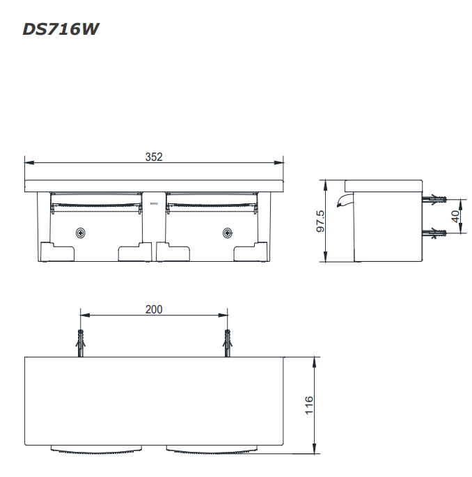 Móc treo giấy vệ sinh đôi cao cấp TOTO DS716W 2