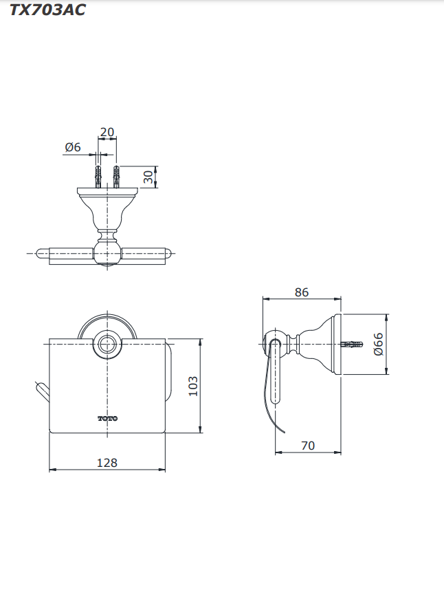 Móc treo giấy vệ sinh phiên bản đặc biệt Curio TOTO TX703AC 1