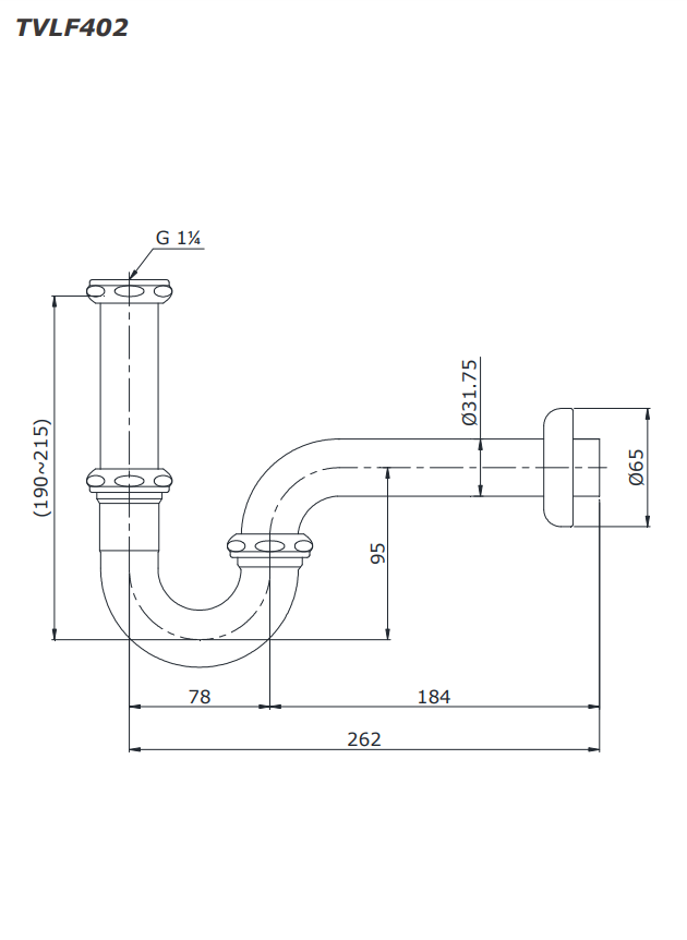 Ống thải chữ P TOTO TVLF402 1