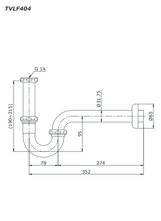 Ống thải chữ P TOTO TVLF404 1